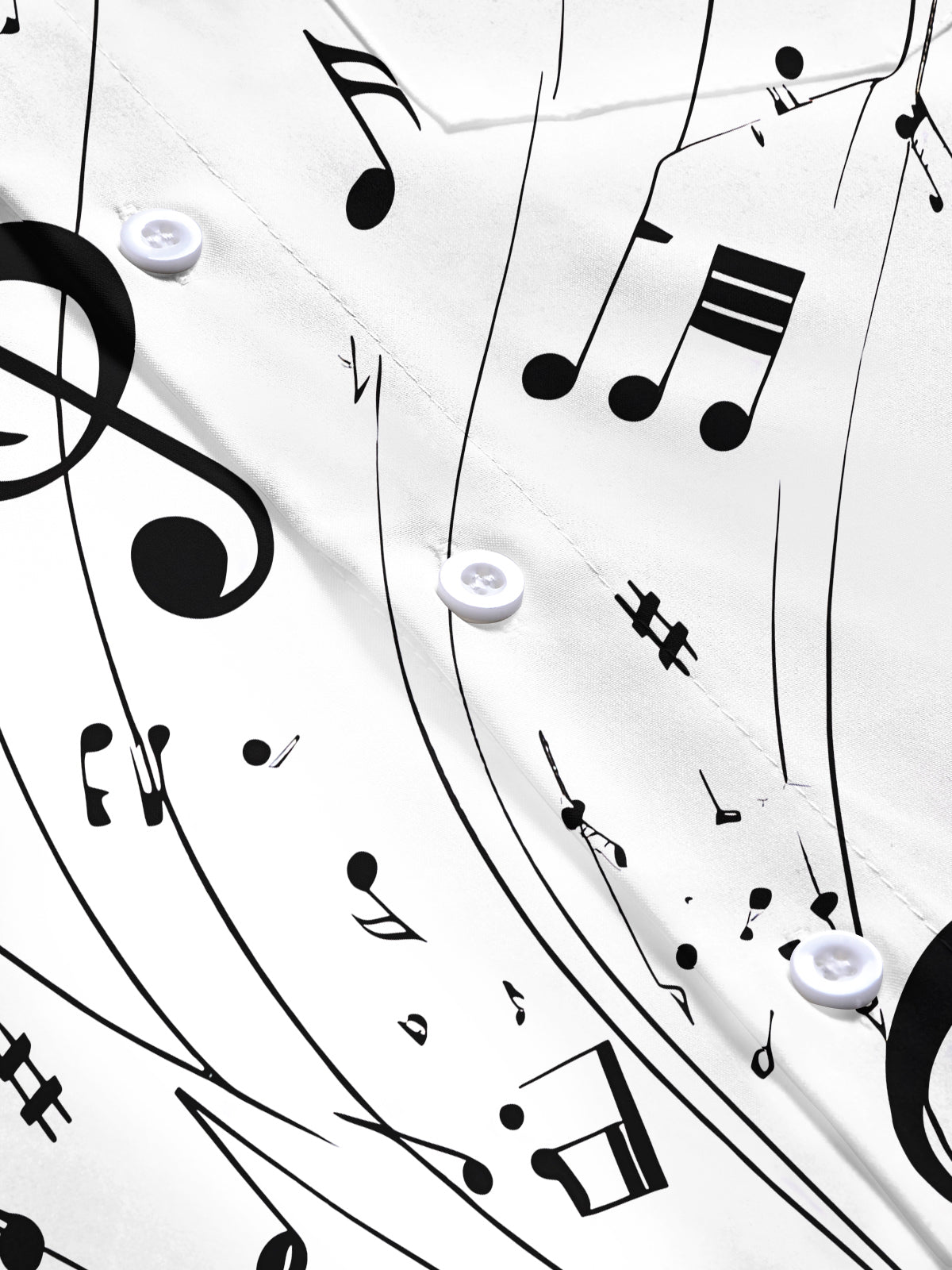 Oceanlyte Men's Printed Saxophone Print Musical Notes Print Short Sleeve Shirt with Chest Pocket