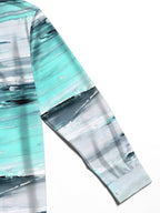 Oceanlyte Men's Printed Abstract Ocean Waves Print Long Sleeve Shirt with Chest Pocket