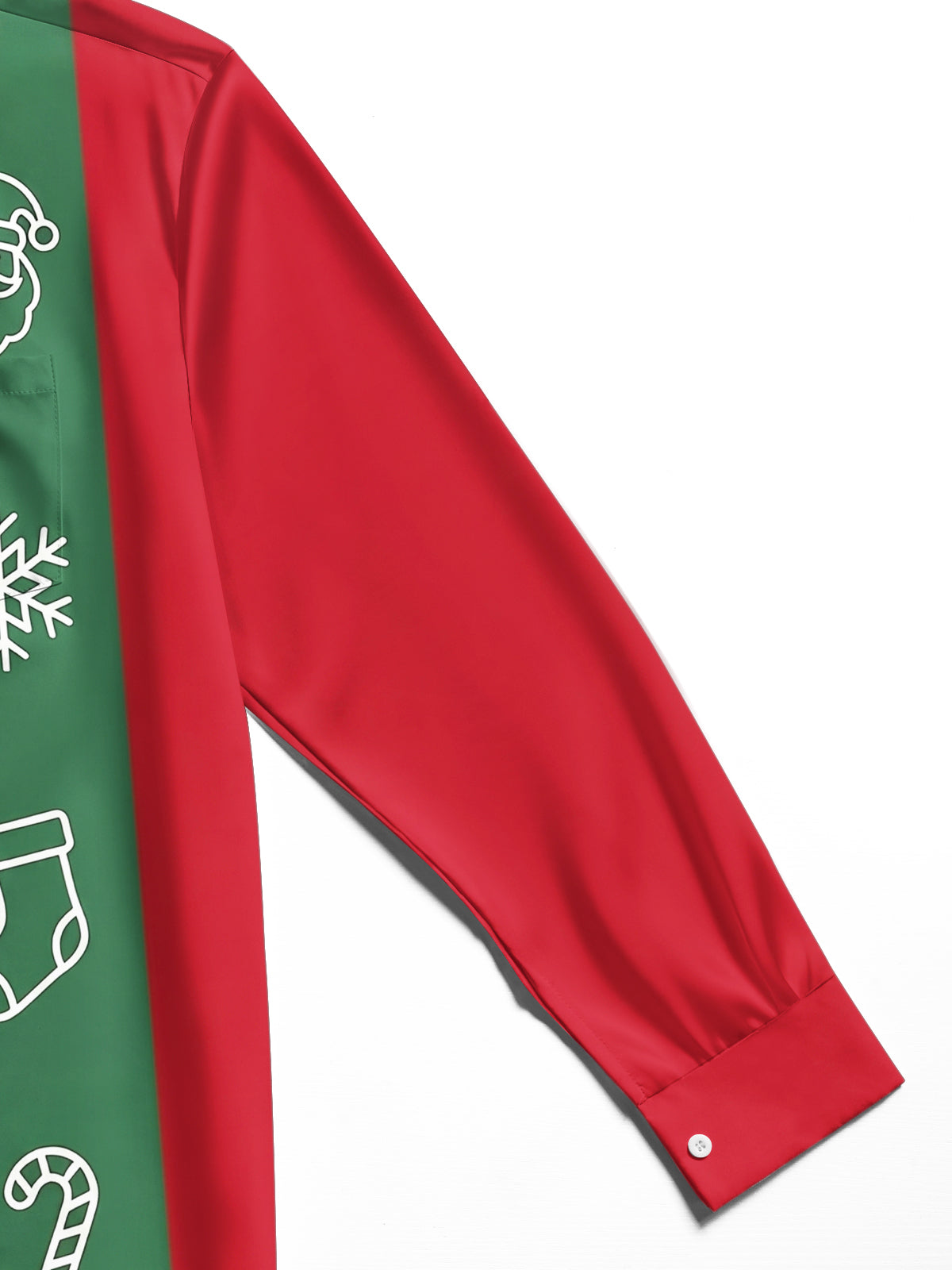 Oceanlyte Men's Printed Santa Claus Face Print Long Sleeve Shirt with Chest Pocket