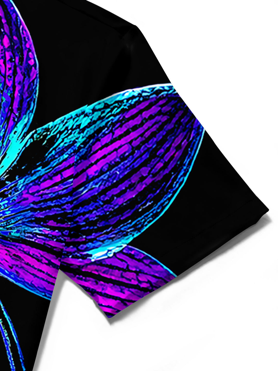 Oceanlyte Men's Hawaiian Neon Orchid Flowers Print Short Sleeve Shirt with Chest Pocket