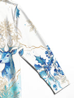 Oceanlyte Men's Graphic Watercolor Snowflake Print Long Sleeve Shirt with Chest Pocket