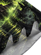 Oceanlyte Men's Short Sleeve Shirt - Halloween Ghostly Steamboat With Green Fog And Purple Smoke Print with Chest Pocket