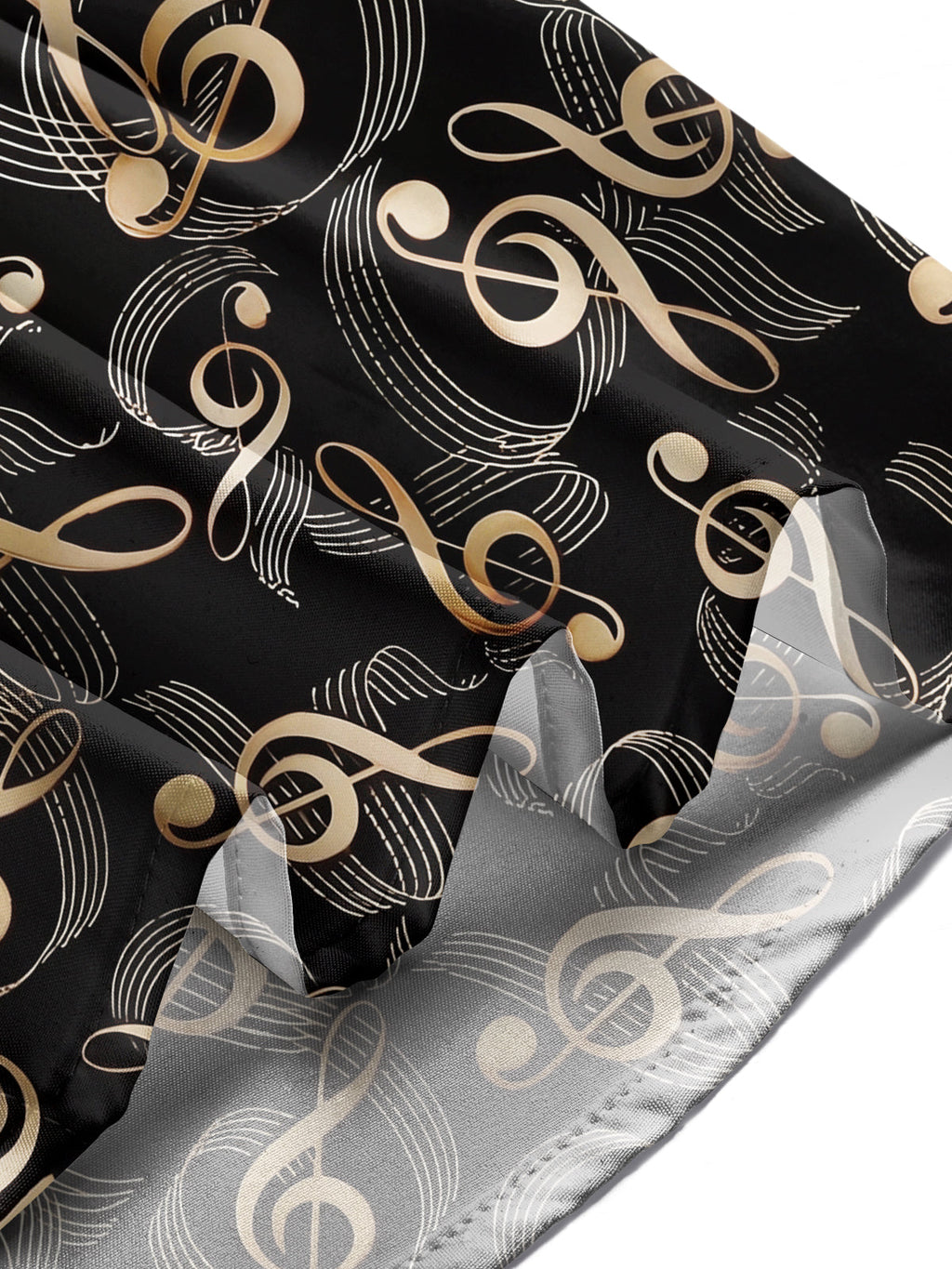 Oceanlyte Men's Printed Musical Notes Pattern Long Sleeve Shirt with Chest Pocket