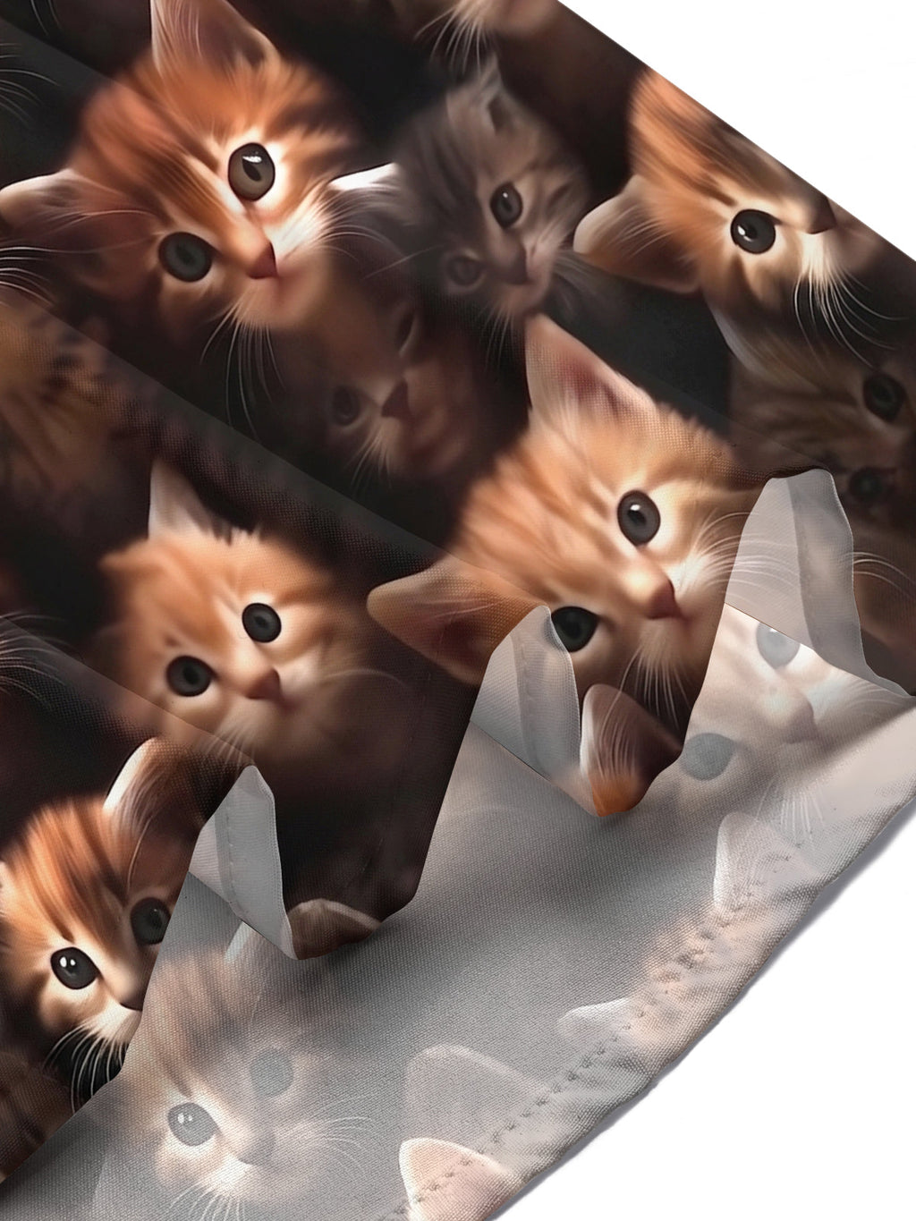 Oceanlyte Men's Vintage Style Kitten Faces Print Cat Print Short Sleeve Shirt with Chest Pocket