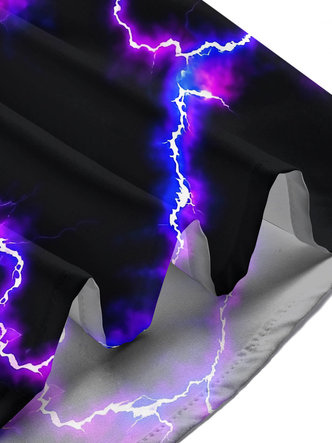 Oceanlyte Men's Abstract Purple Lightning Bolt Print Short Sleeve Shirt with Chest Pocket