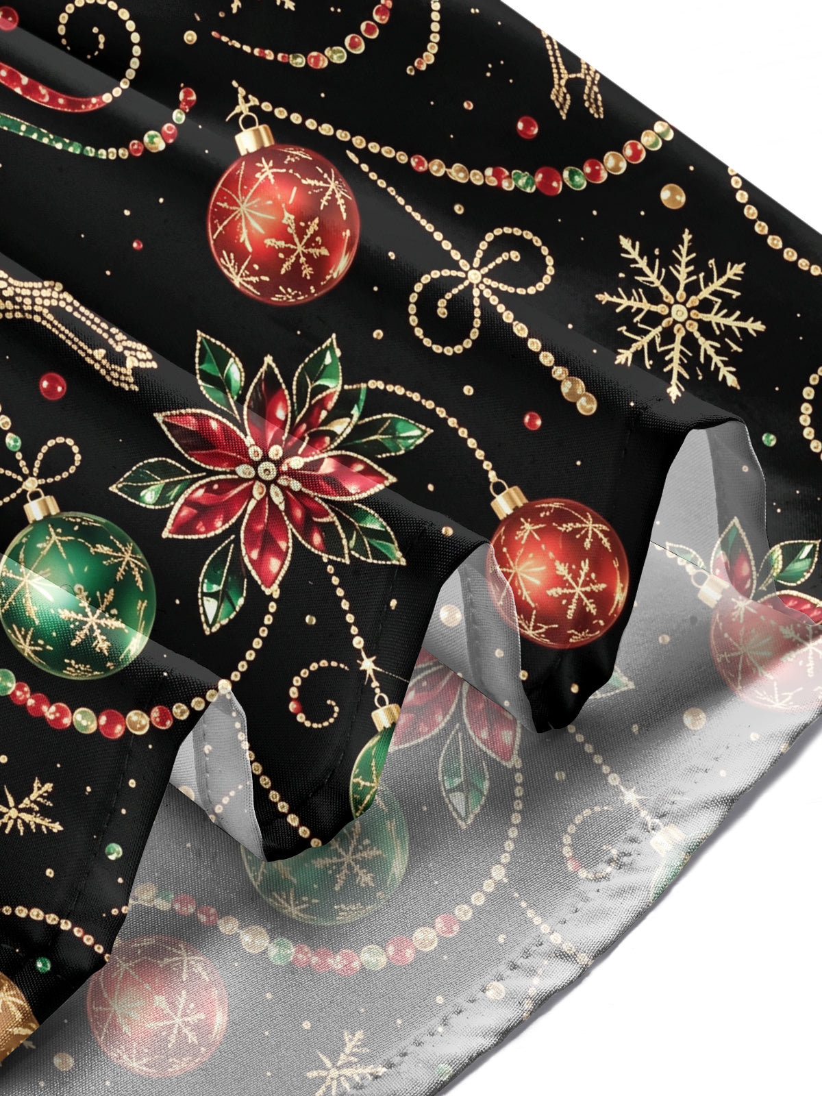 Oceanlyte Men's Printed Christmas Reindeer And Ornaments Print Long Sleeve Shirt with Chest Pocket