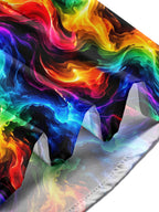 Oceanlyte Men's Tie Dye Neon Abstract Swirls Print Long Sleeve Shirt with Chest Pocket