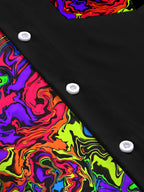 Oceanlyte Men's Printed Colorful Swirl Pattern Long Sleeve Shirt with Chest Pocket