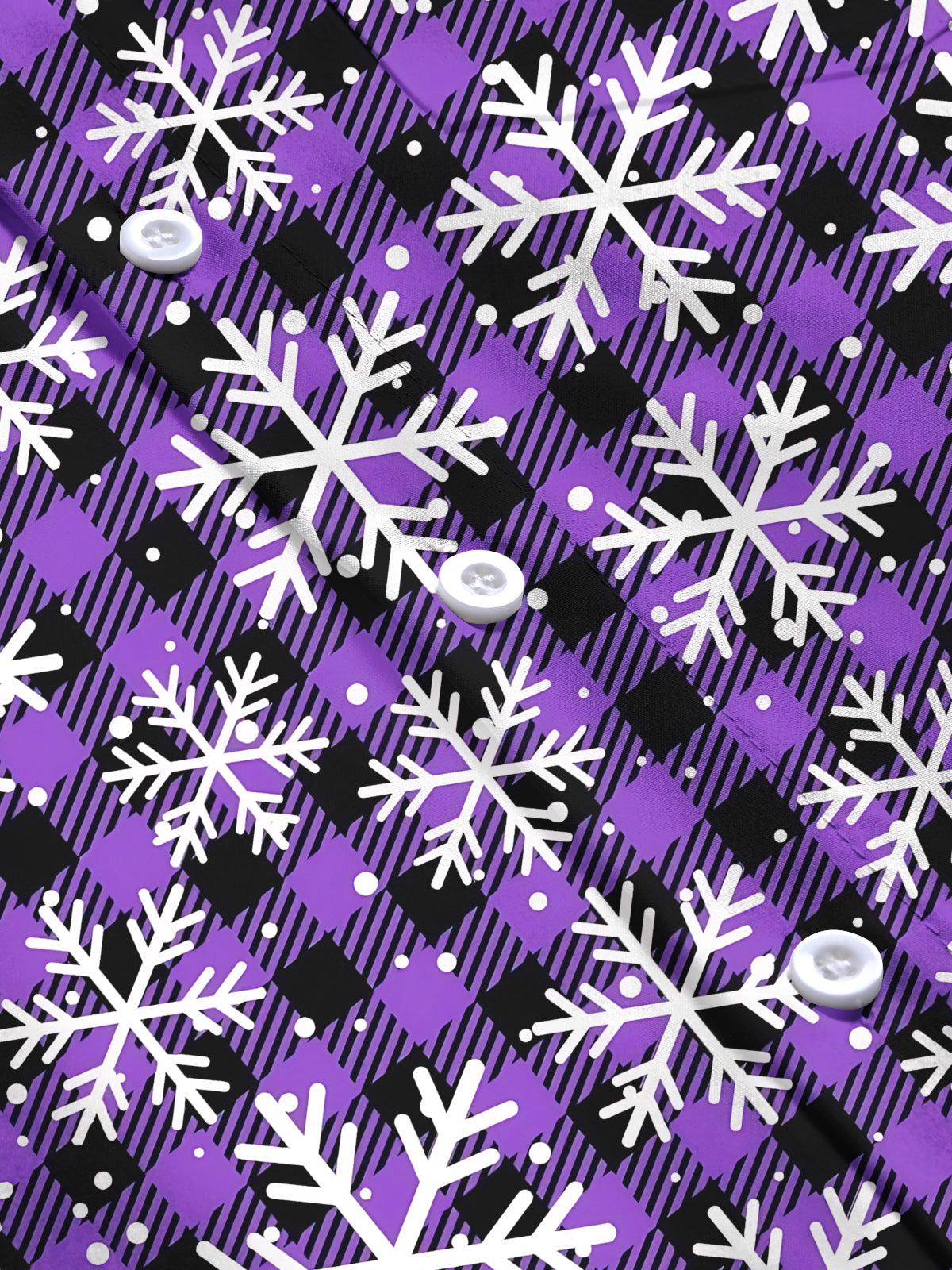 Oceanlyte Men's Printed Snowflake Pattern Long Sleeve Shirt with Chest Pocket