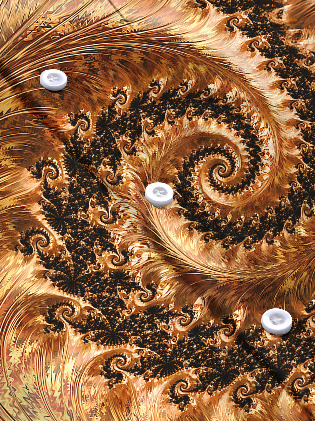 Oceanlyte Men's Patterned Fractal Spiral Design Print Long Sleeve Shirt with Chest Pocket