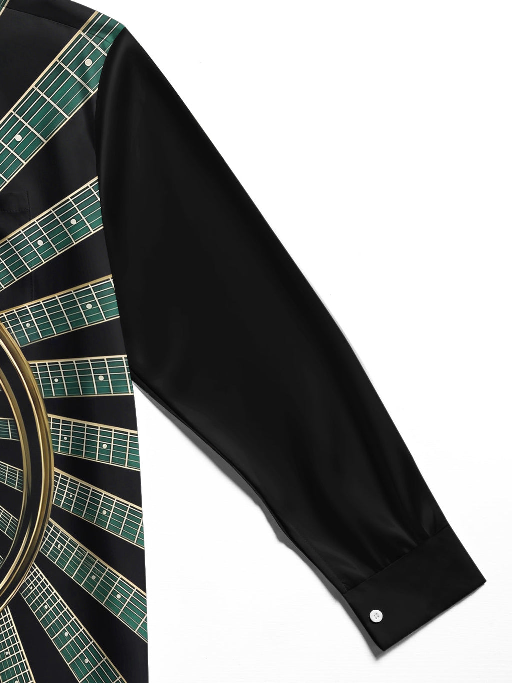 Oceanlyte Men's Graphic Guitar Fretboard Spiral Print Long Sleeve Shirt with Chest Pocket