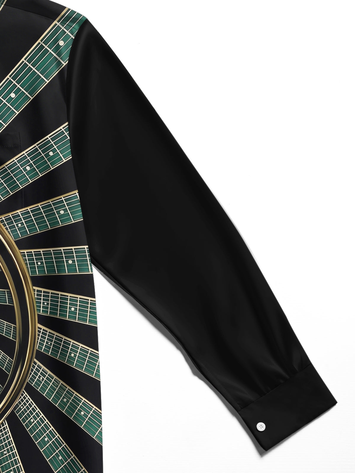 Oceanlyte Men's Graphic Guitar Fretboard Spiral Print Long Sleeve Shirt with Chest Pocket