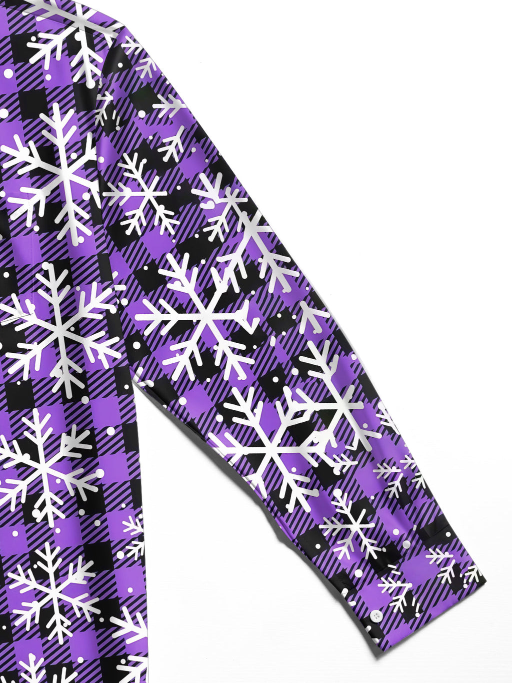 Oceanlyte Men's Printed Snowflake Pattern Long Sleeve Shirt with Chest Pocket