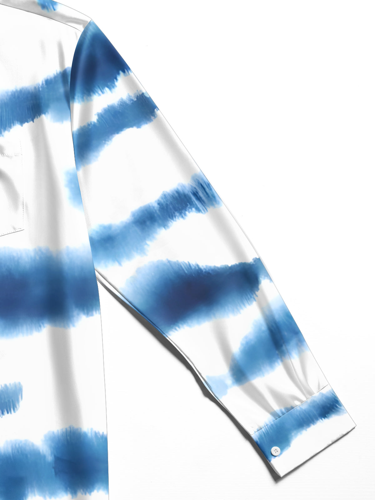 Oceanlyte Men's Blue And White Horizontal Stripes Print Long Sleeve Shirt with Chest Pocket