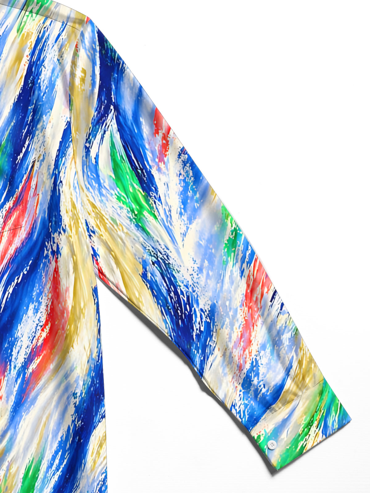 Oceanlyte Men's Printed Abstract Brushstroke Gradient Print Long Sleeve Shirt with Chest Pocket