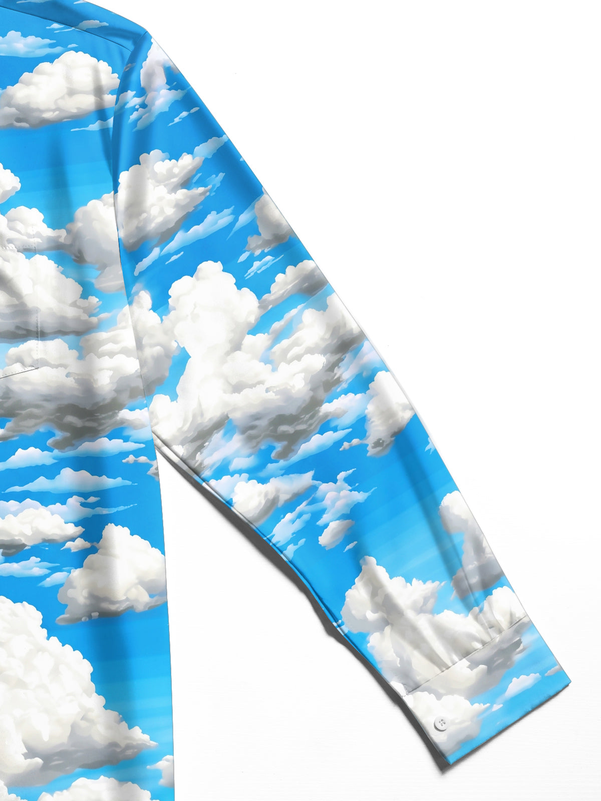 Oceanlyte Men's Hawaiian Cloudy Sky Print Long Sleeve Shirt with Chest Pocket