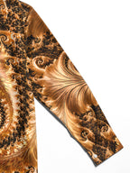 Oceanlyte Men's Patterned Fractal Spiral Design Print Long Sleeve Shirt with Chest Pocket