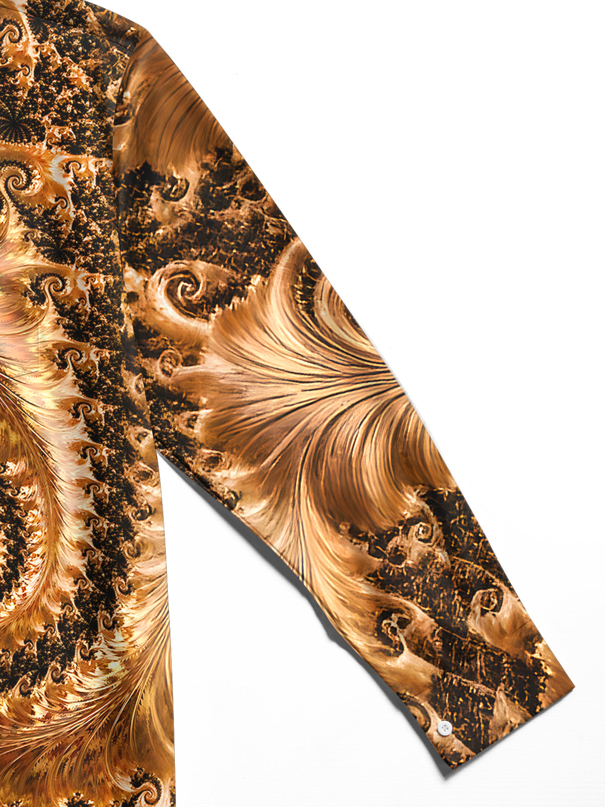 Oceanlyte Men's Patterned Fractal Spiral Design Print Long Sleeve Shirt with Chest Pocket