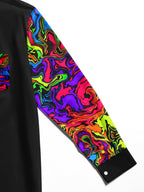 Oceanlyte Men's Printed Colorful Swirl Pattern Long Sleeve Shirt with Chest Pocket