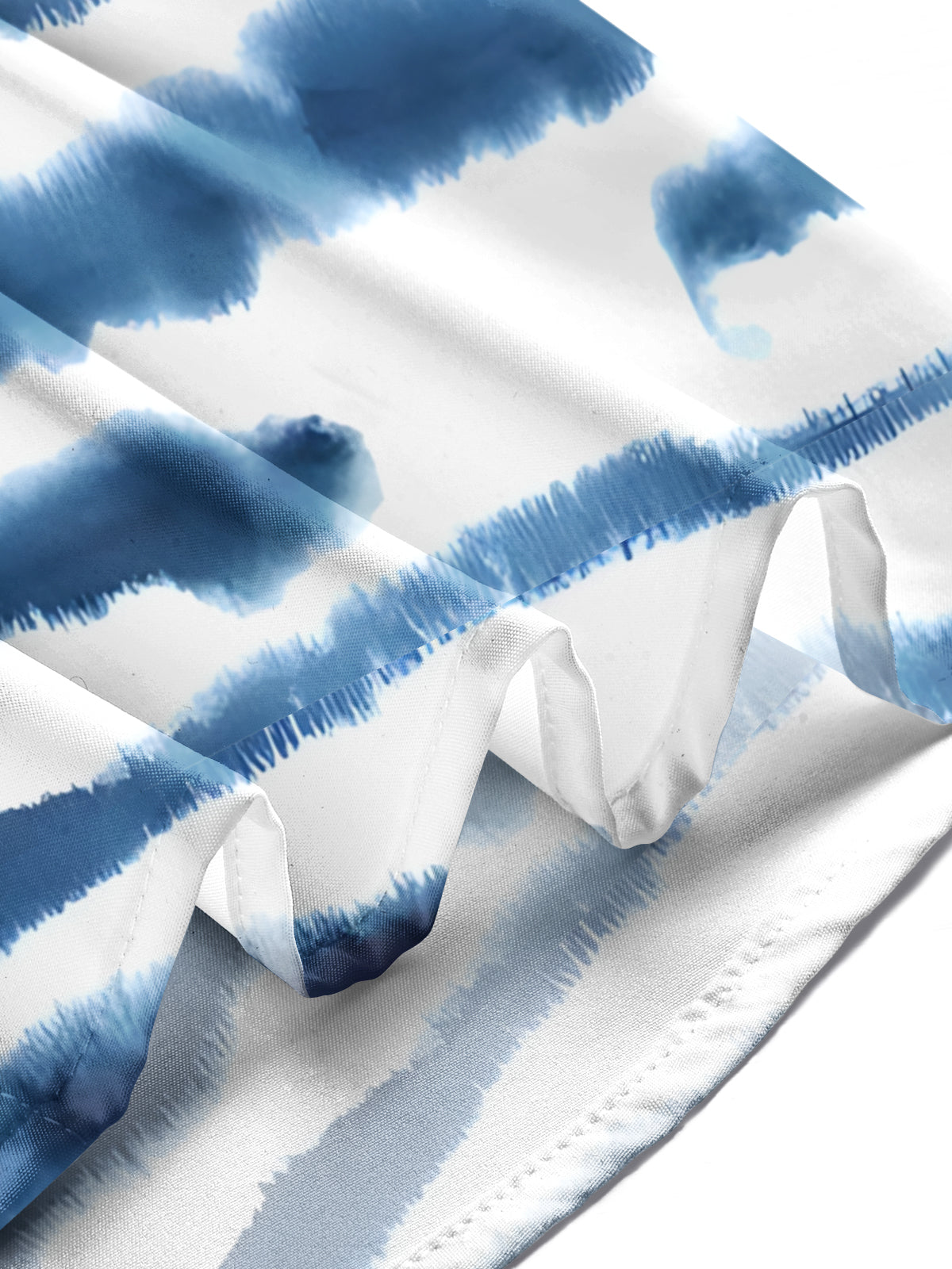 Oceanlyte Men's Blue And White Horizontal Stripes Print Long Sleeve Shirt with Chest Pocket