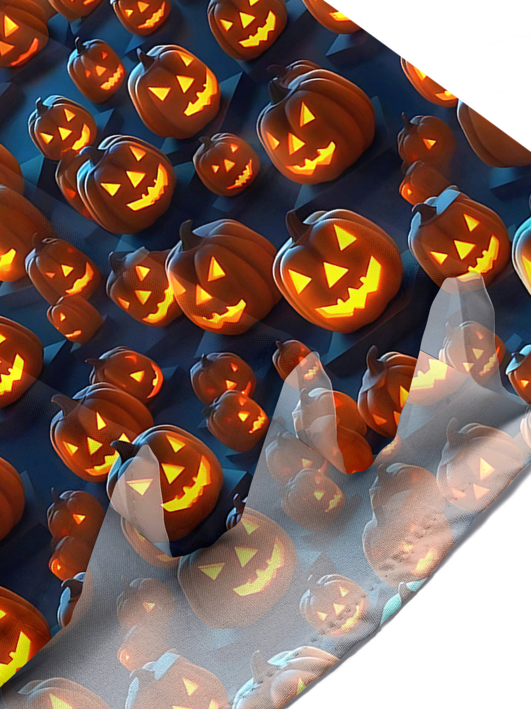 Oceanlyte Men's Graphic Halloween Jack-o-lantern Print Short Sleeve Shirt with Chest Pocket