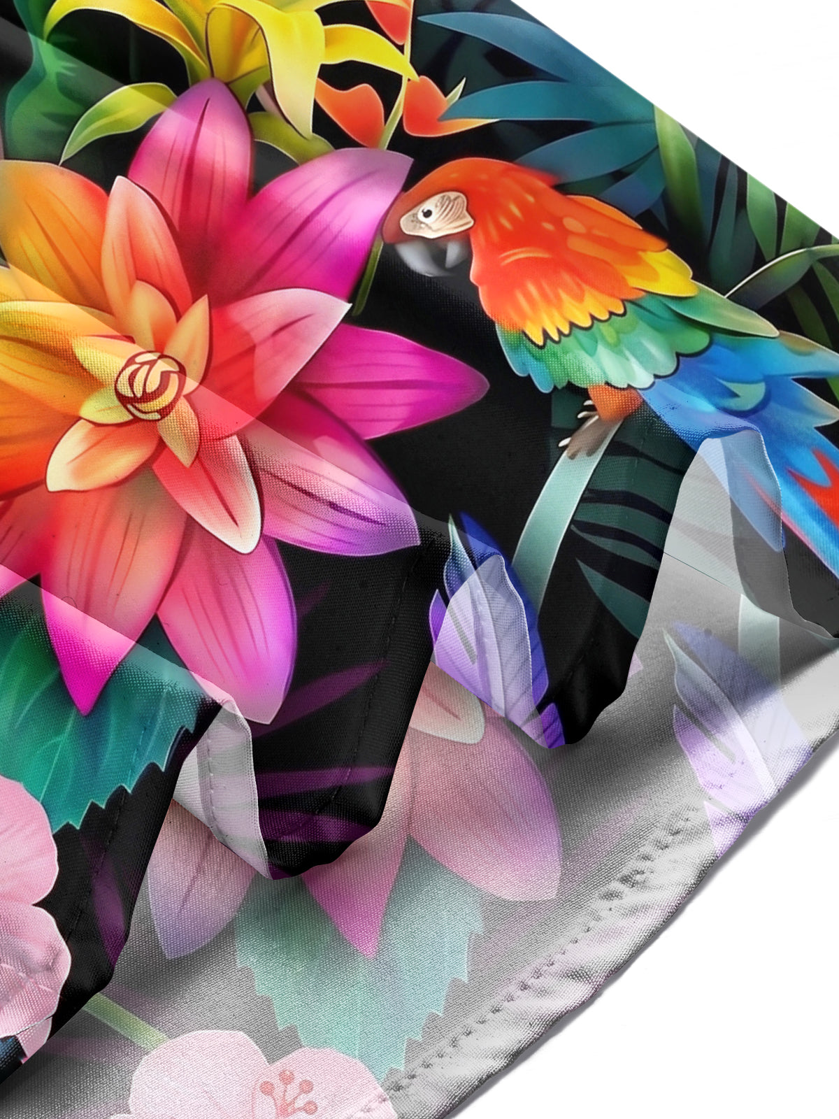 Oceanlyte Men's Hawaiian Flamingo Print Tropical Flowers Print Long Sleeve Shirt with Chest Pocket