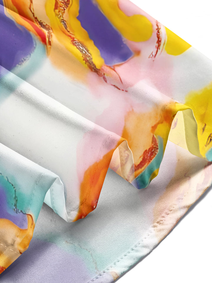 Oceanlyte Men's Printed Abstract Gradient Print Long Sleeve Shirt with Chest Pocket