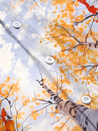 Oceanlyte Men's Printed Autumn Birch Forest Print Long Sleeve Shirt with Chest Pocket