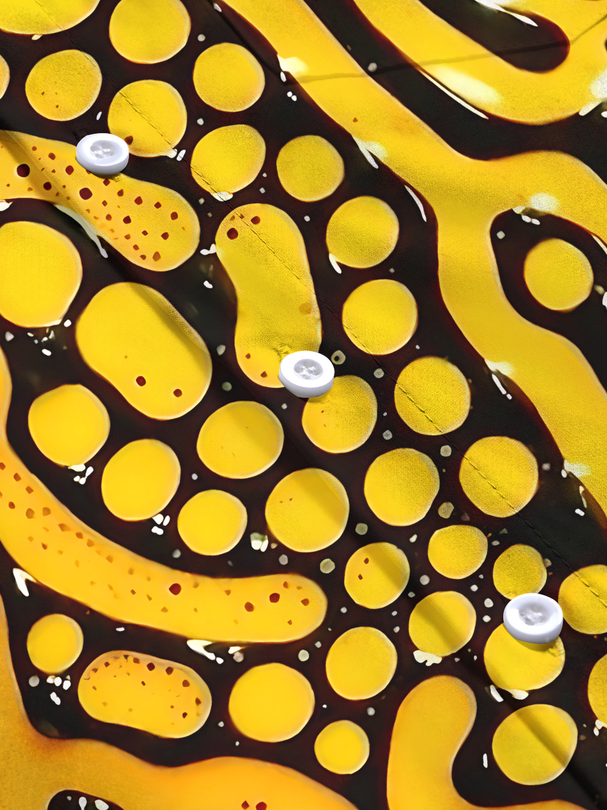 Oceanlyte Men's Abstract Yellow And Black Circles Print Long Sleeve Shirt with Chest Pocket