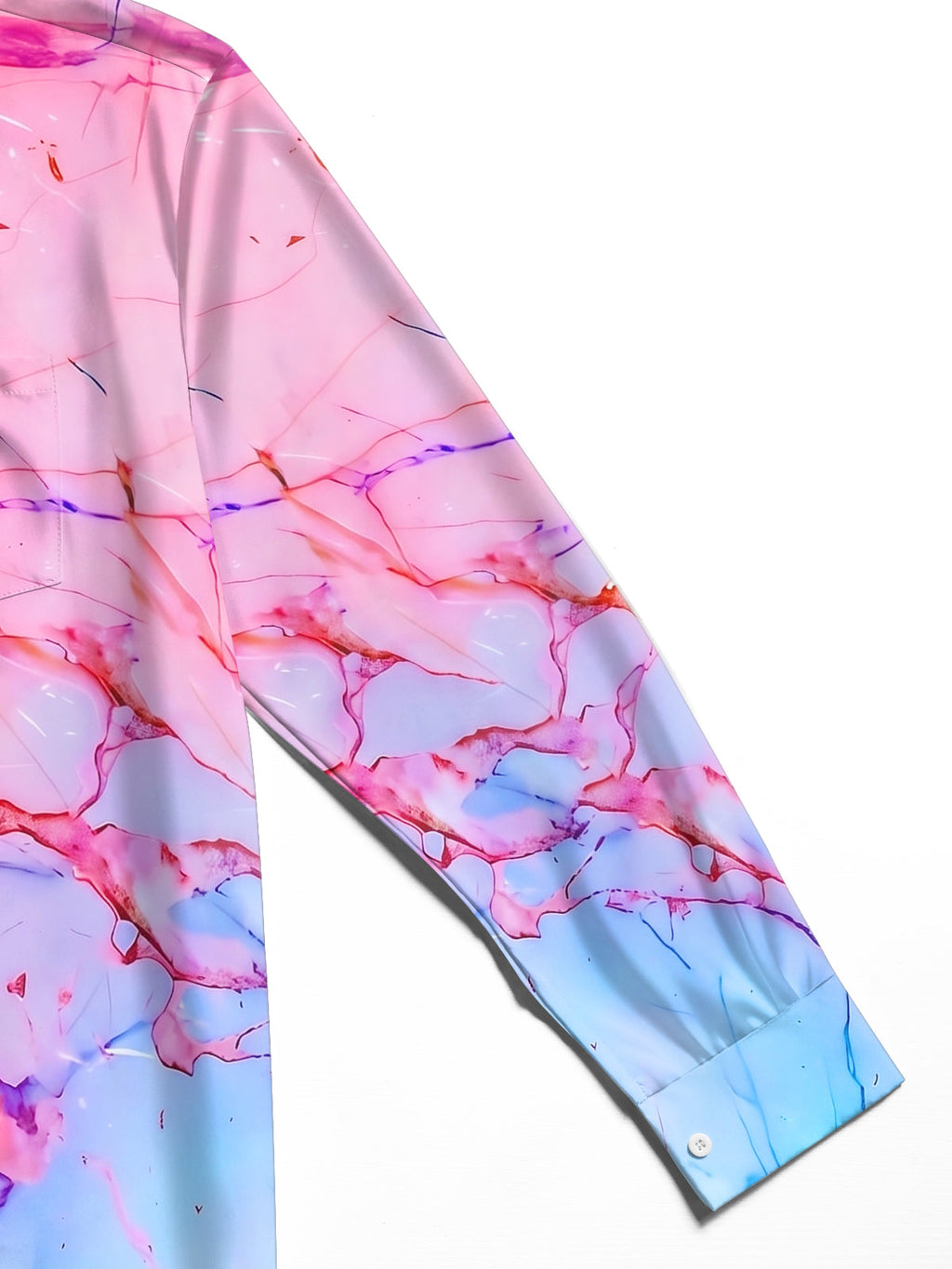 Oceanlyte Men's Printed Marble Gradient Print Long Sleeve Shirt with Chest Pocket