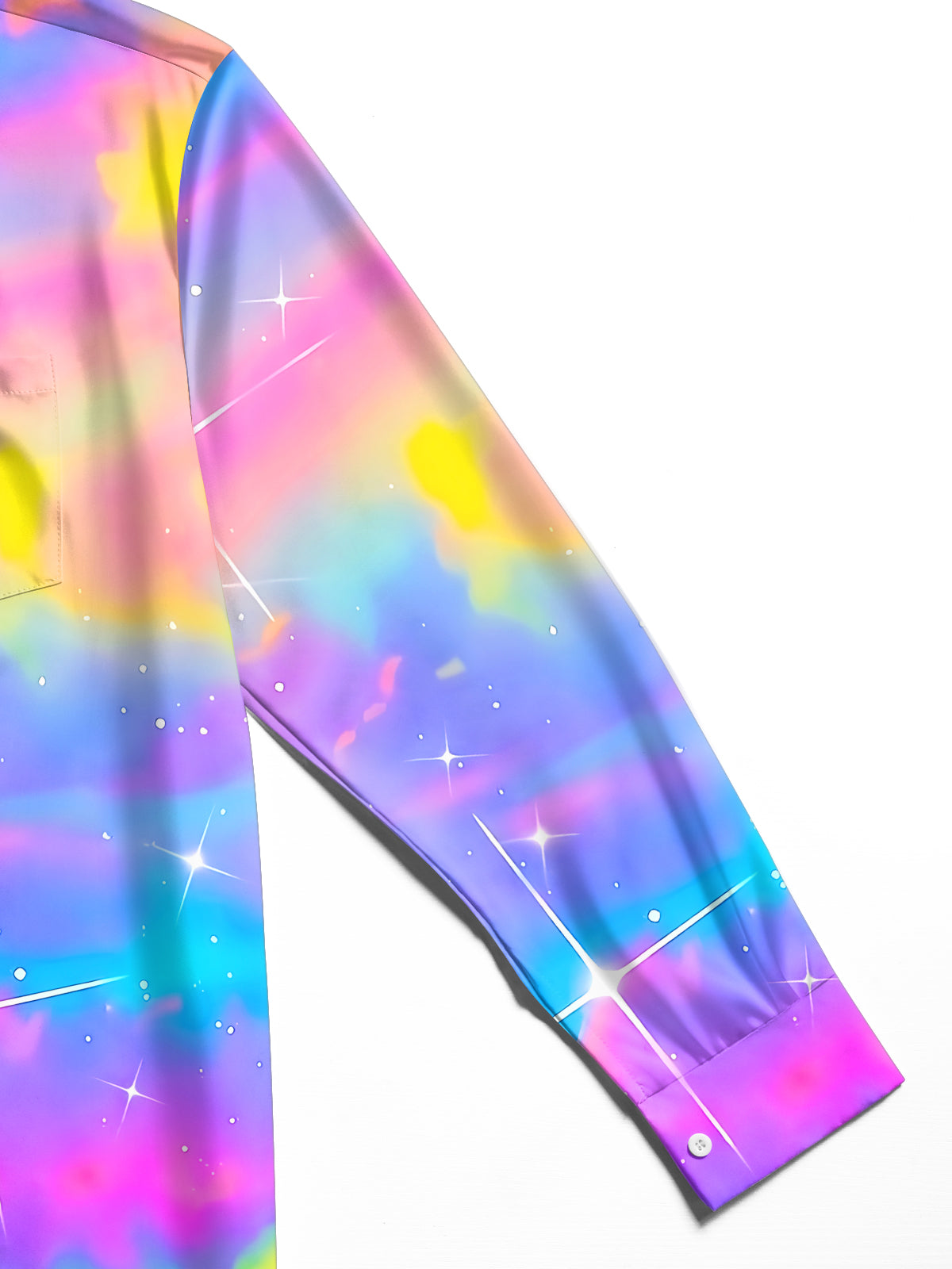 Oceanlyte Men's Tie Dye Galaxy Nebula Print Long Sleeve Shirt with Chest Pocket