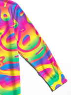 Oceanlyte Men's Printed Rainbow Liquid Gradient Print Long Sleeve Shirt with Chest Pocket