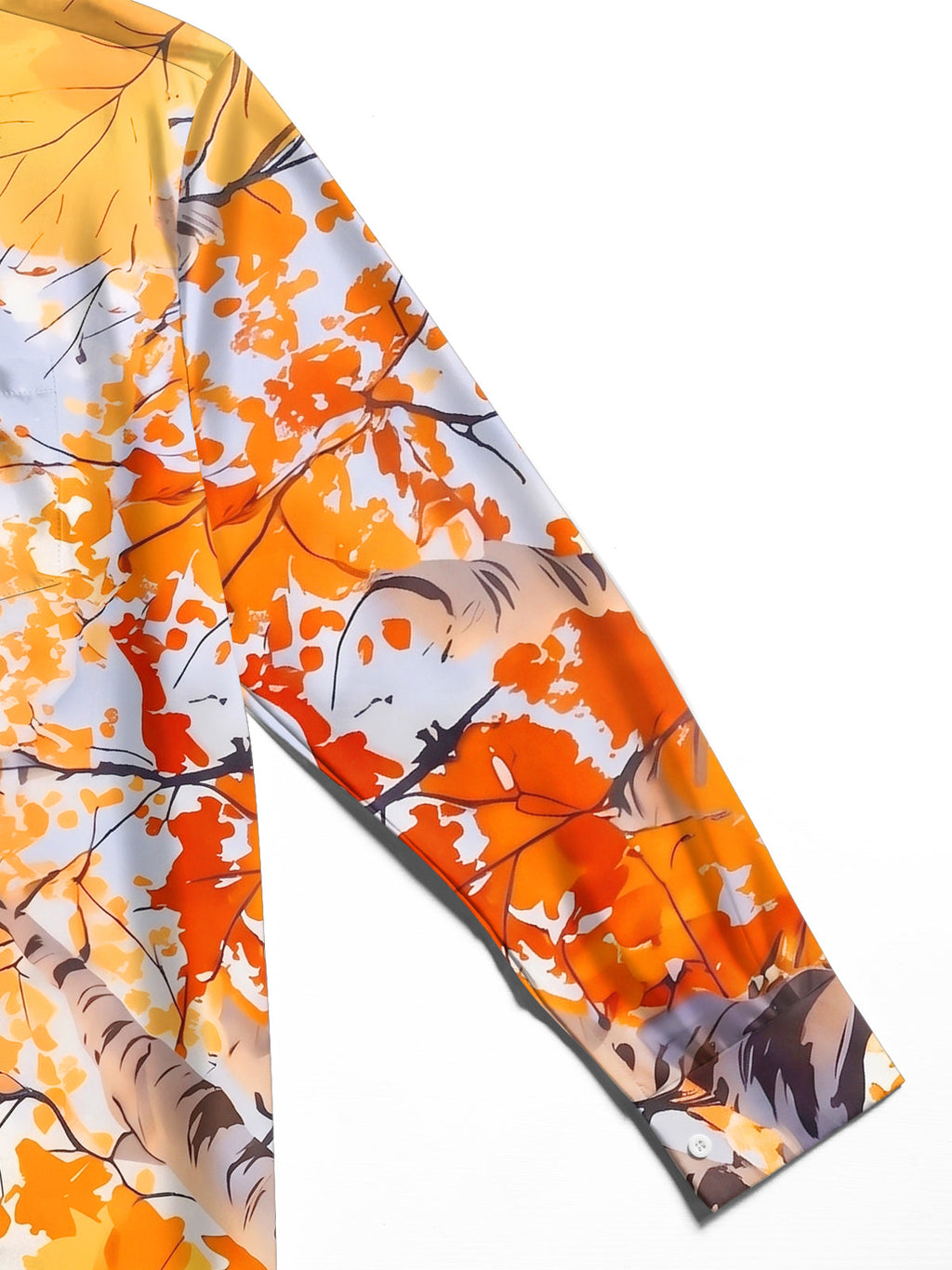 Oceanlyte Men's Printed Autumn Birch Forest Print Long Sleeve Shirt with Chest Pocket