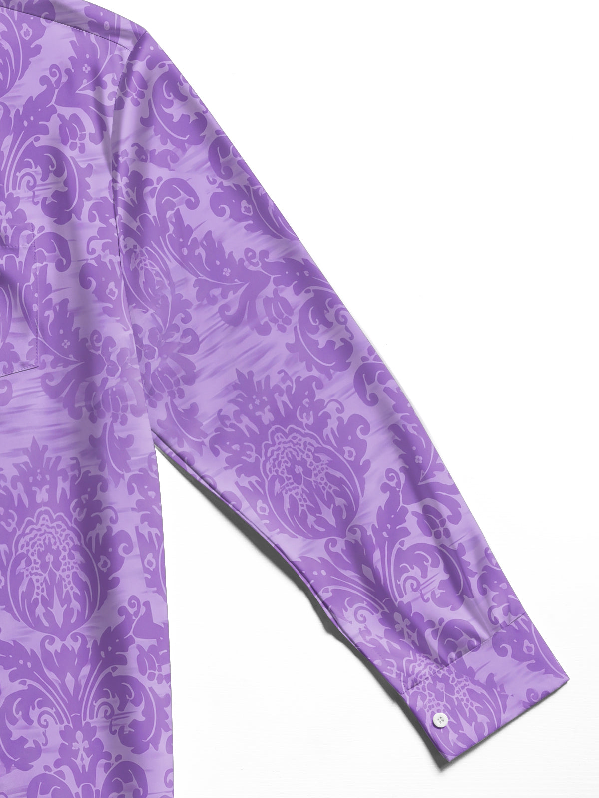 Oceanlyte Men's Printed Purple Damask Pattern Long Sleeve Shirt with Chest Pocket
