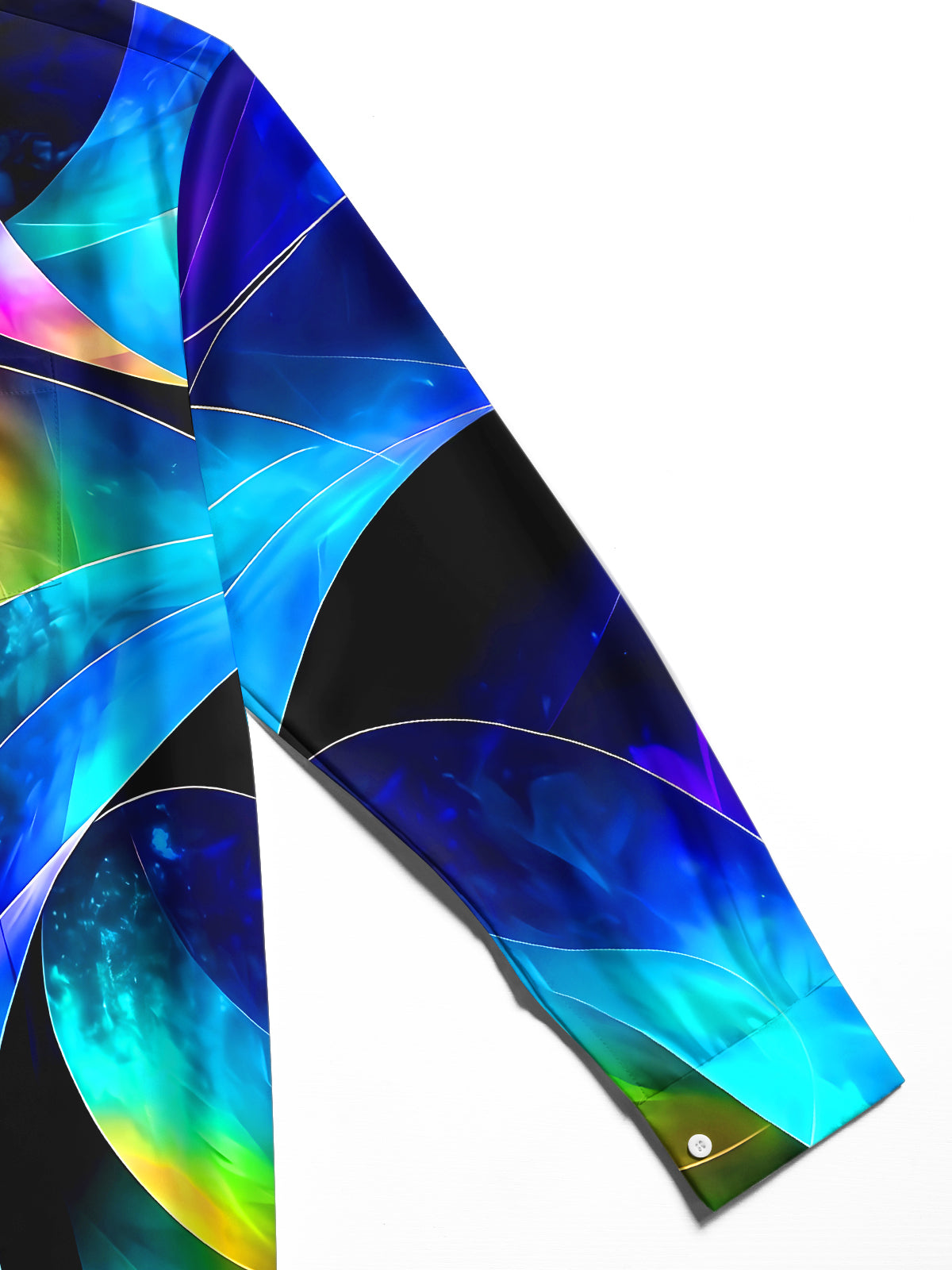 Oceanlyte Men's Abstract Swirling Colorful Patterns Print Long Sleeve Shirt with Chest Pocket