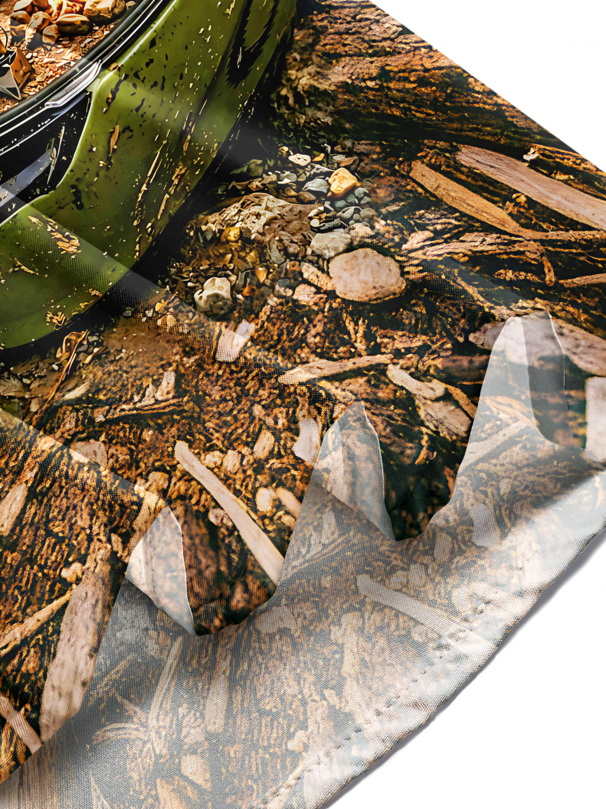 Oceanlyte Men's Printed Motorcycle Helmet Camping Scene Print Long Sleeve Shirt with Chest Pocket