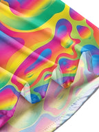 Oceanlyte Men's Printed Rainbow Liquid Gradient Print Long Sleeve Shirt with Chest Pocket