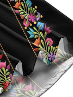 Oceanlyte Men's Floral Colorful Floral Embroidery Print Long Sleeve Shirt with Chest Pocket