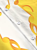Oceanlyte Men's Graphic Musical Notes Print Treble Clef Print Long Sleeve Shirt with Chest Pocket