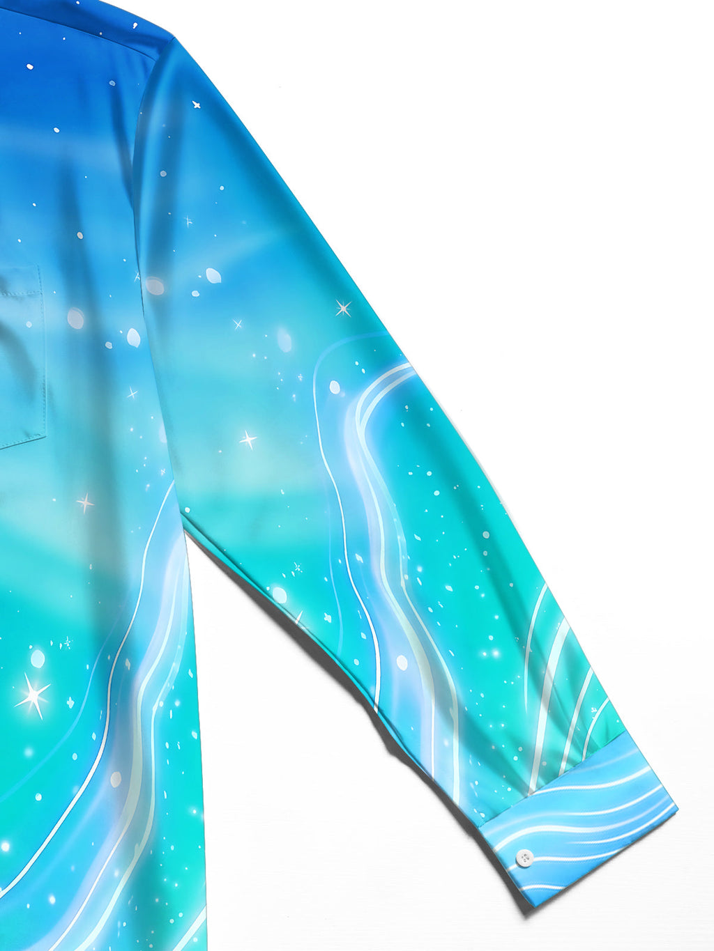 Oceanlyte Men's Printed Starry Sky Gradient Print Long Sleeve Shirt with Chest Pocket