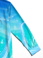 Oceanlyte Men's Printed Starry Sky Gradient Print Long Sleeve Shirt with Chest Pocket