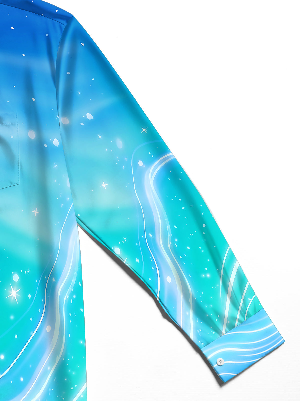 Oceanlyte Men's Printed Starry Sky Gradient Print Long Sleeve Shirt with Chest Pocket