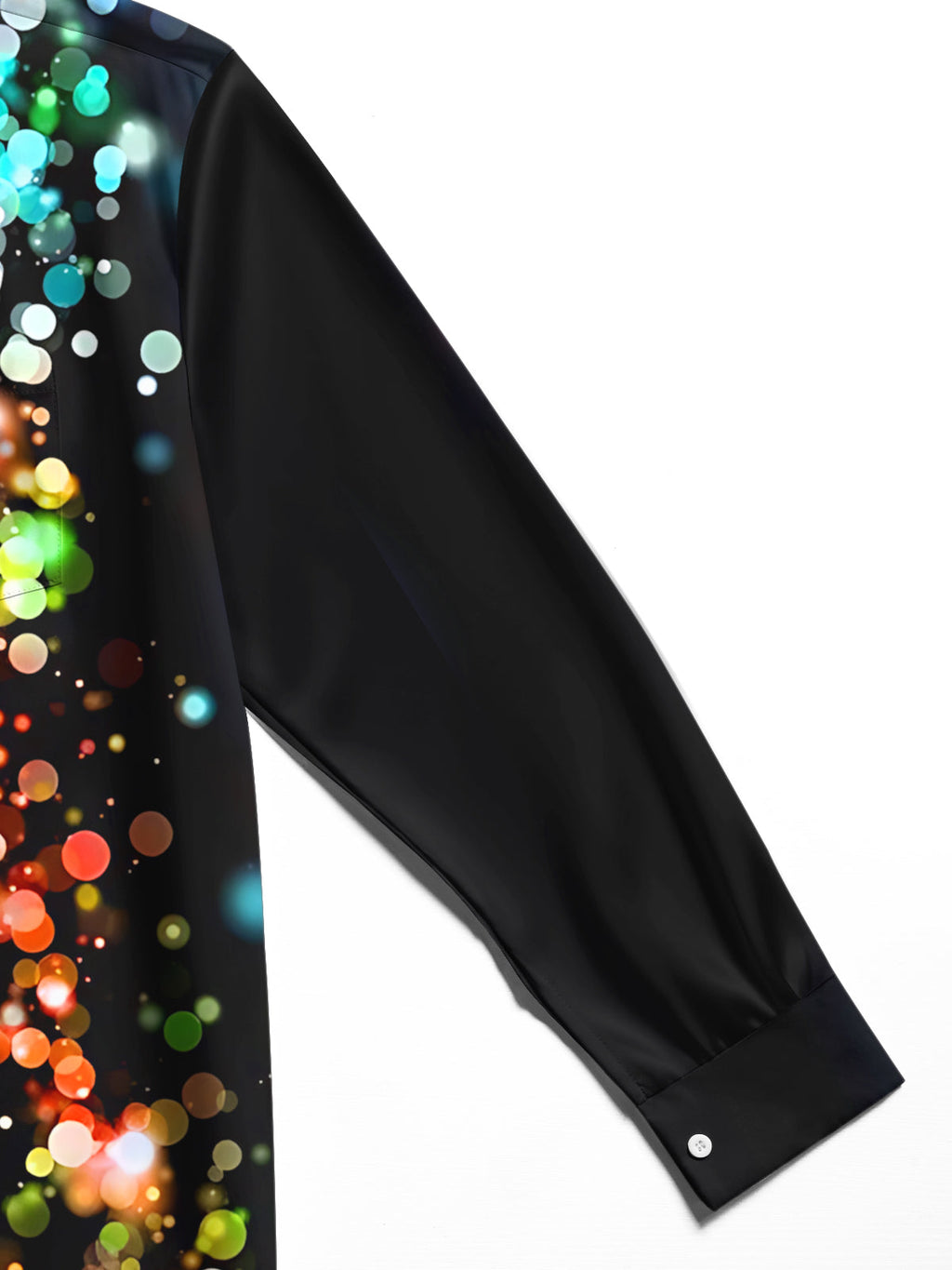 Oceanlyte Men's Printed Colorful Bokeh Light Spots Print Long Sleeve Shirt with Chest Pocket