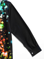 Oceanlyte Men's Printed Colorful Bokeh Light Spots Print Long Sleeve Shirt with Chest Pocket