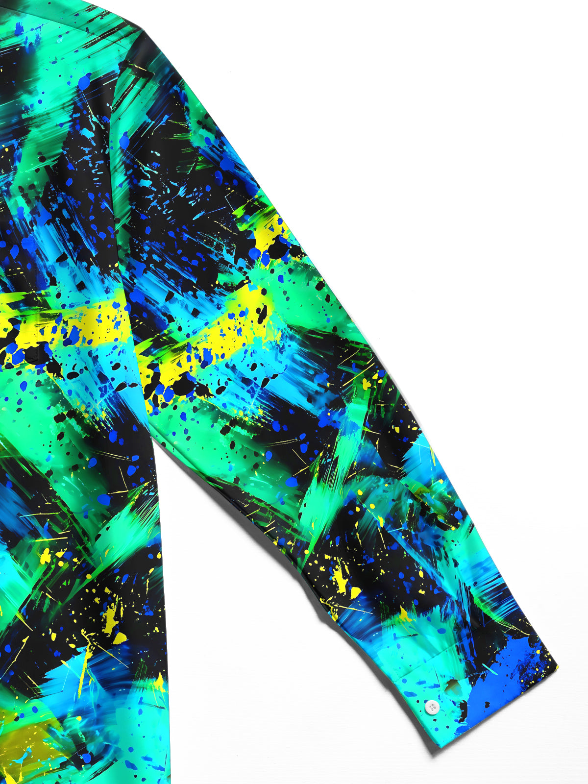 Oceanlyte Men's Tie Dye Abstract Paint Splatter Print Long Sleeve Shirt with Chest Pocket