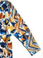 Oceanlyte Men's Printed Geometric Floral Collage Print Long Sleeve Shirt with Chest Pocket