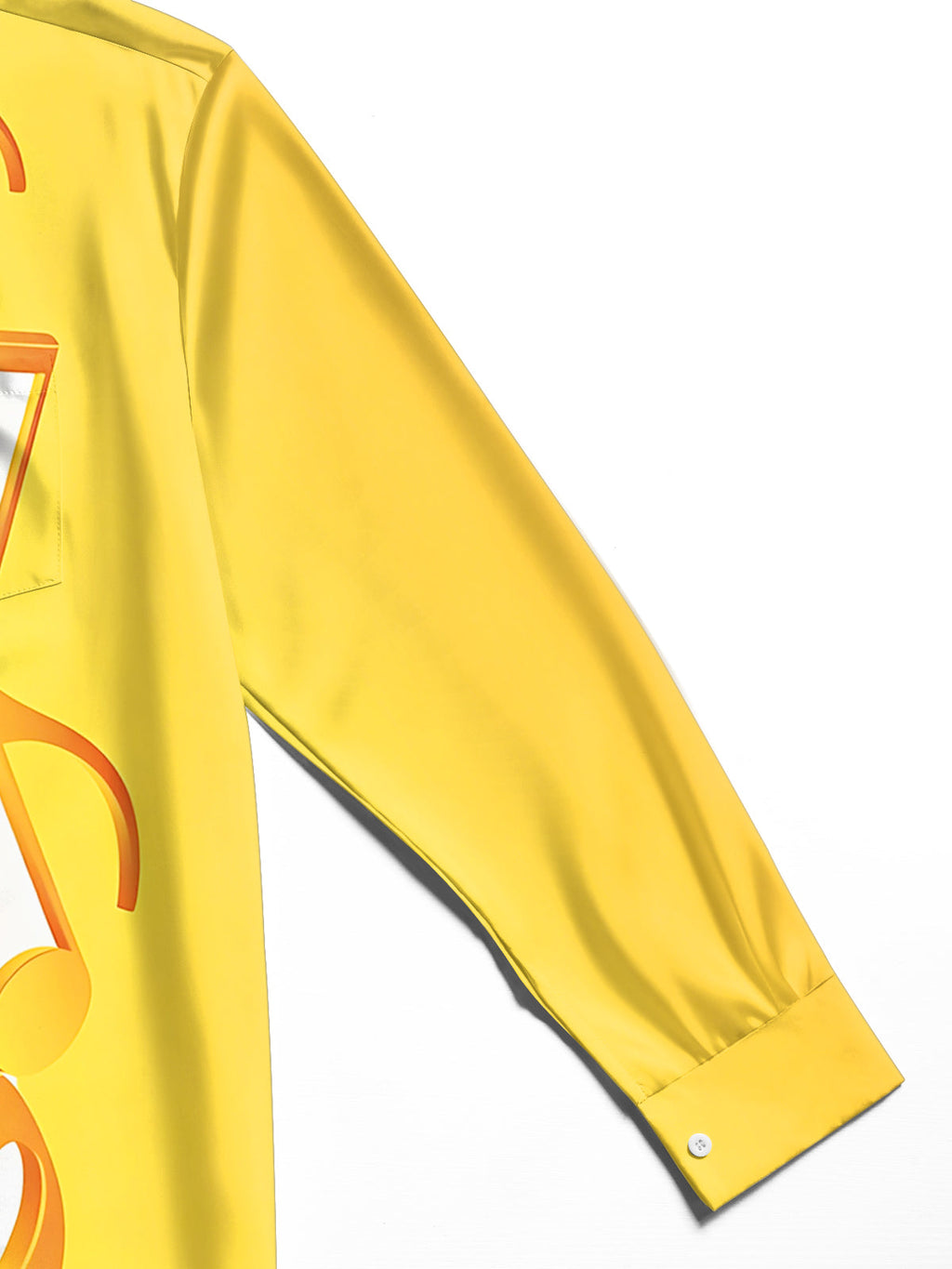 Oceanlyte Men's Graphic Musical Notes Print Treble Clef Print Long Sleeve Shirt with Chest Pocket