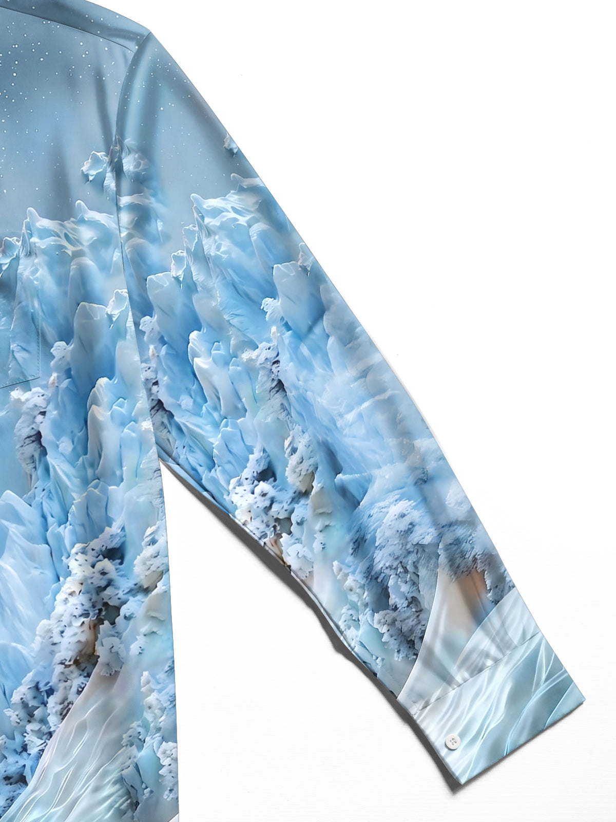 Oceanlyte Men's Printed Mountain Landscape Print Long Sleeve Shirt with Chest Pocket