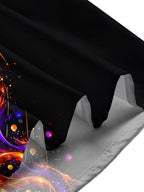 Oceanlyte Men's Halloween Black Cat On Crescent Moon Print Short Sleeve Shirt with Chest Pocket