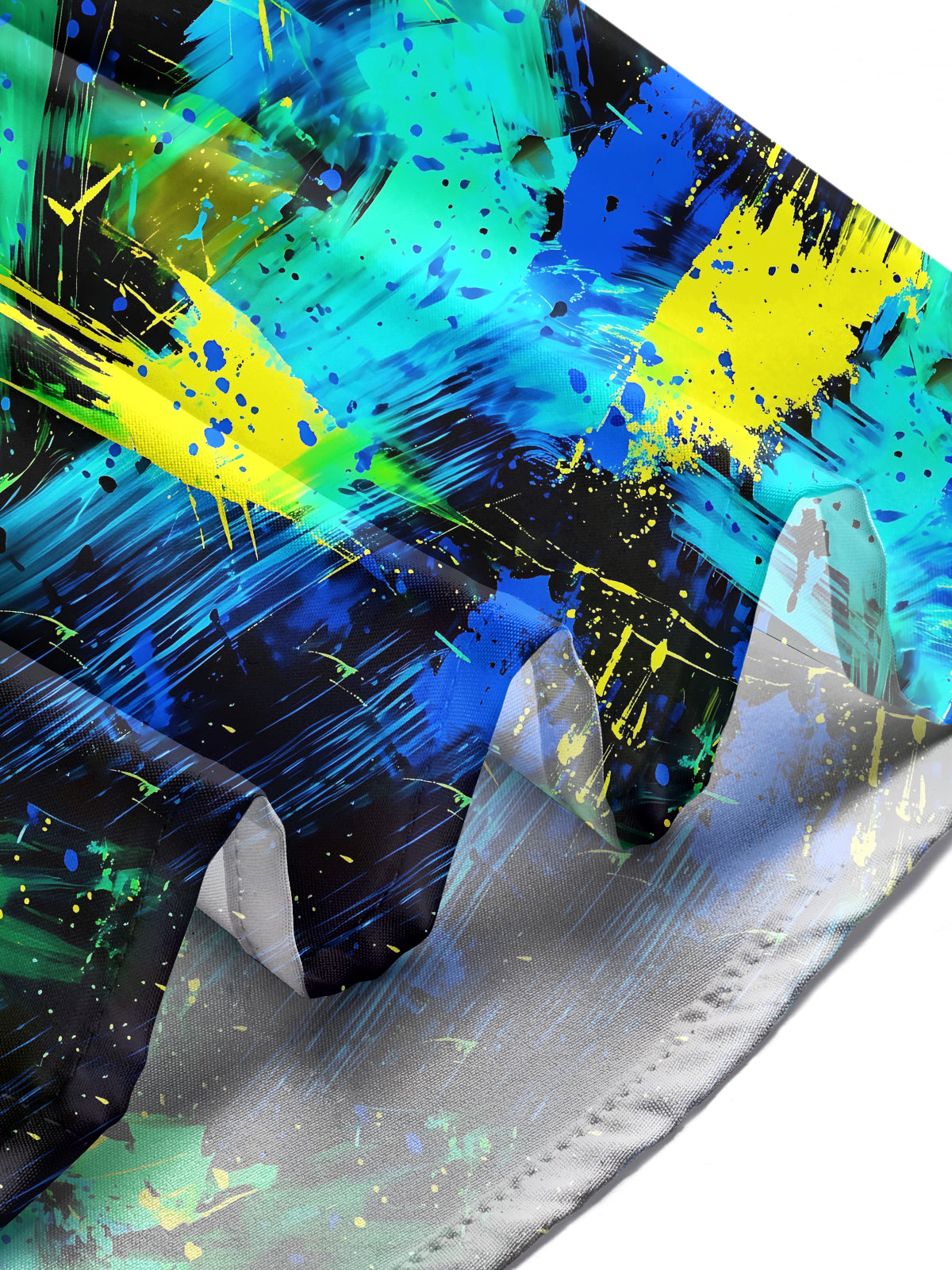 Oceanlyte Men's Tie Dye Abstract Paint Splatter Print Long Sleeve Shirt with Chest Pocket